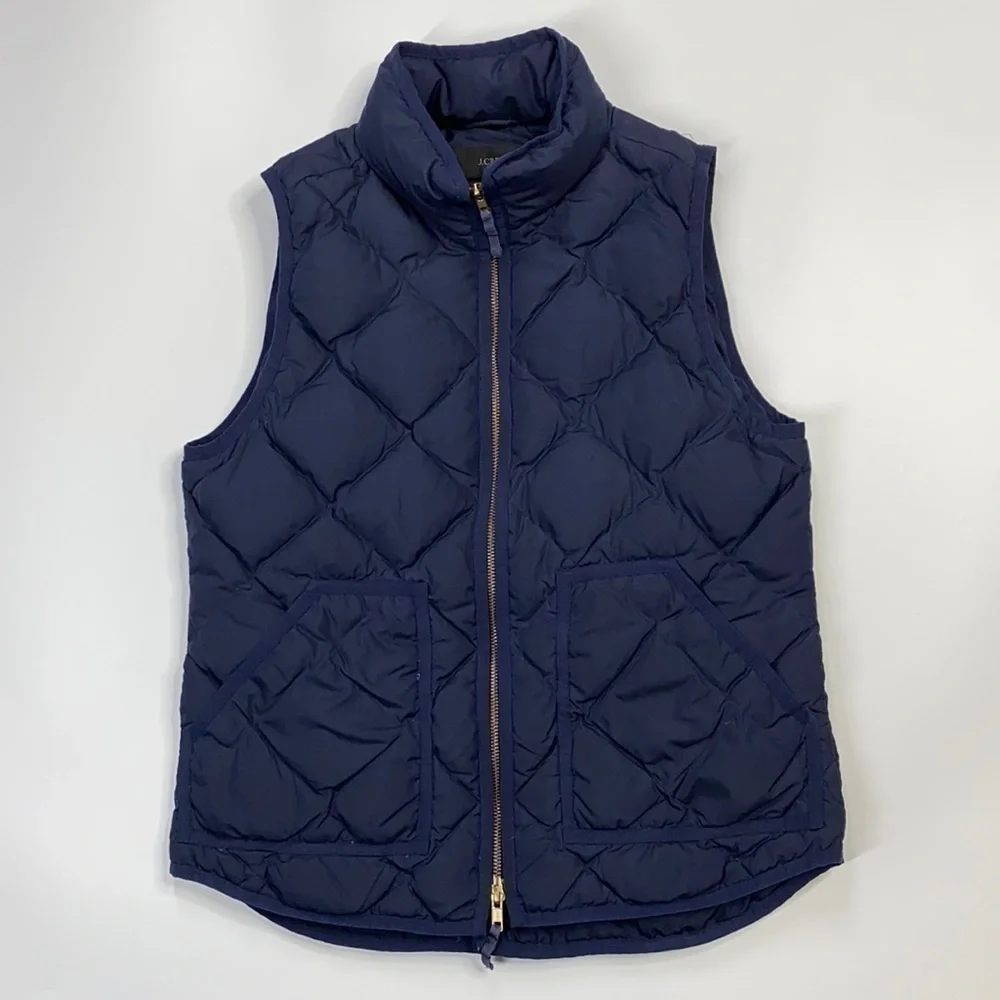 J.Crew Down Feather Navy Blue Puffer Vest Small